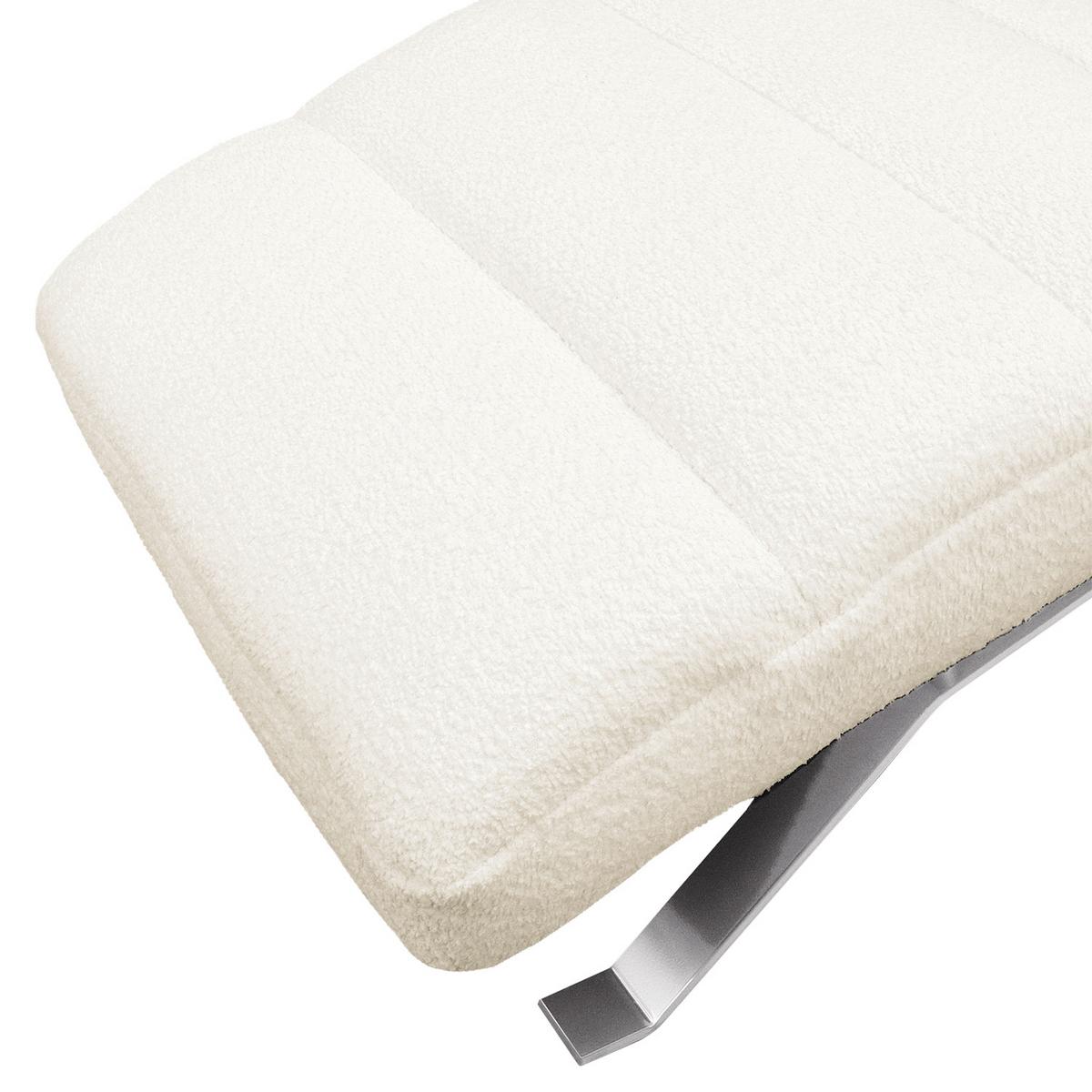 Relaxliege Swing Silver Weiß B: 65 cm - Silberfarben/Weiß, Design, Textil (65/65-95/171cm) - Livetastic