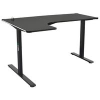 Herný stôl ZOCKER II - čierna, Modern, kov/kompozitné drevo (140/75/60-100cm) - Mömax