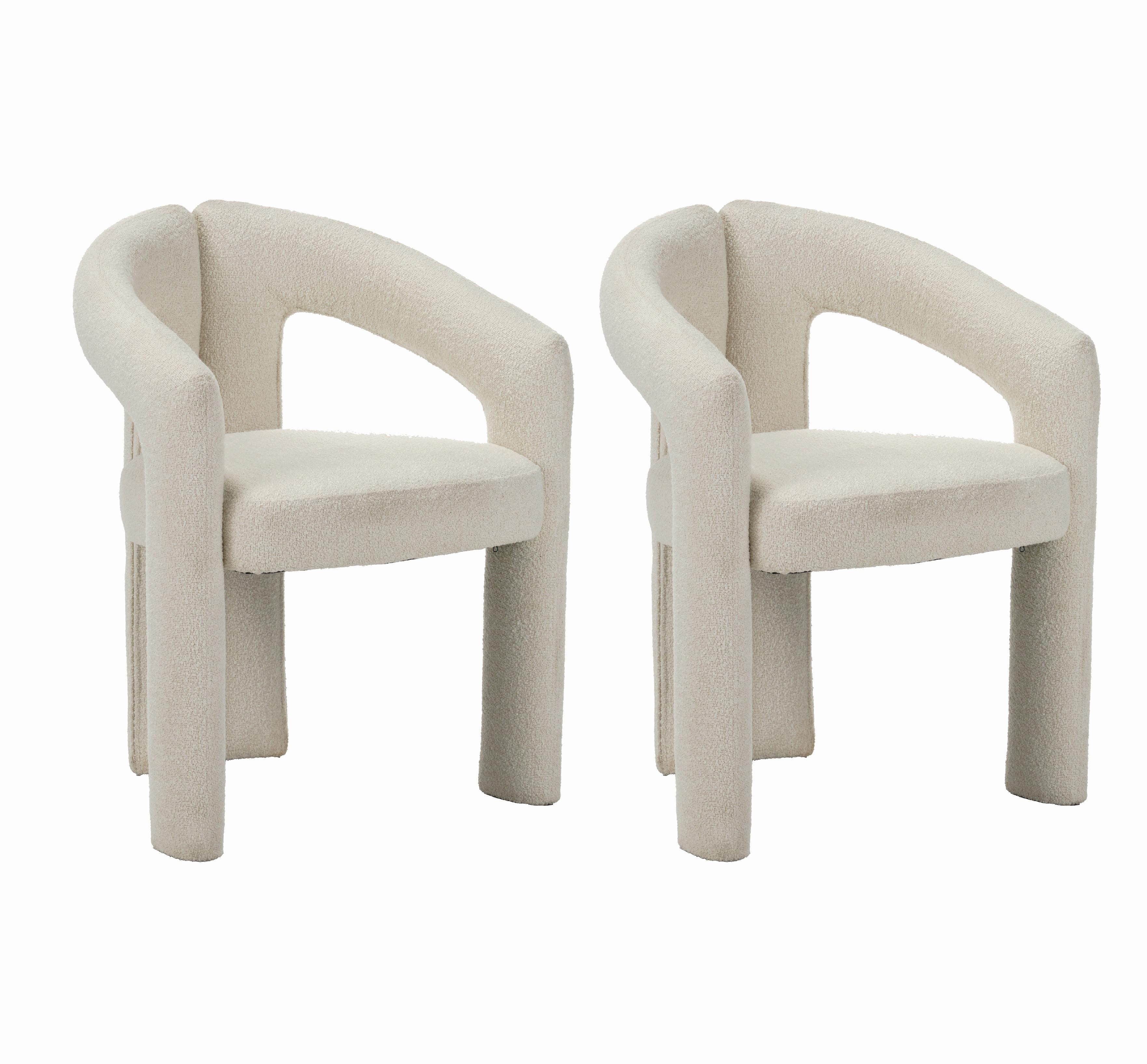 ARMLEHNSTUHL-SET Maro Elfenbein B: 60cm - Elfenbein, MODERN, Textil/Metall (60/78/57cm) - Livetastic