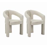 ARMLEHNSTUHL-SET Maro Elfenbein B: 60cm - Elfenbein, MODERN, Textil/Metall (60/78/57cm) - Livetastic