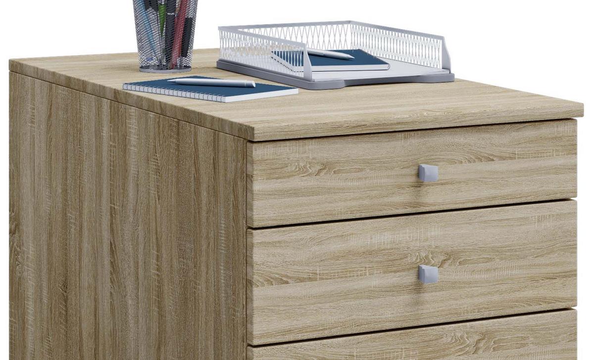 Rollcontainer Eiche Dekor Lona Maxi 42x57x80 Cm - Sonoma Eiche, Basics, Holzwerkstoff/Kunststoff (42/57/80cm) - MID.YOU