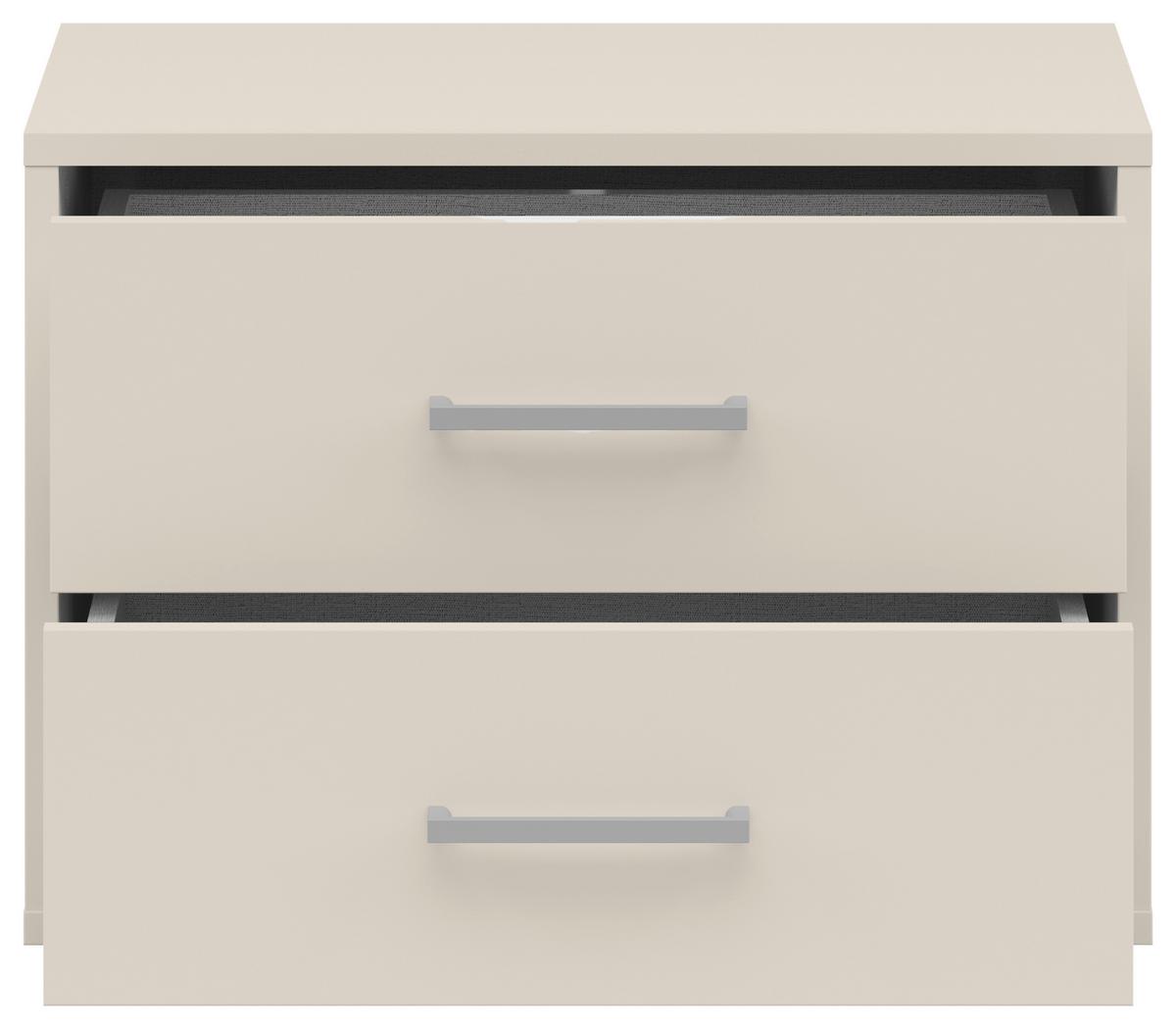 Nachtkästchen Smart II Kaschmir Dekor, 2 Laden,b:50cm - Kaschmir/Silberfarben, KONVENTIONELL, Holzwerkstoff (50/37,7/35cm)