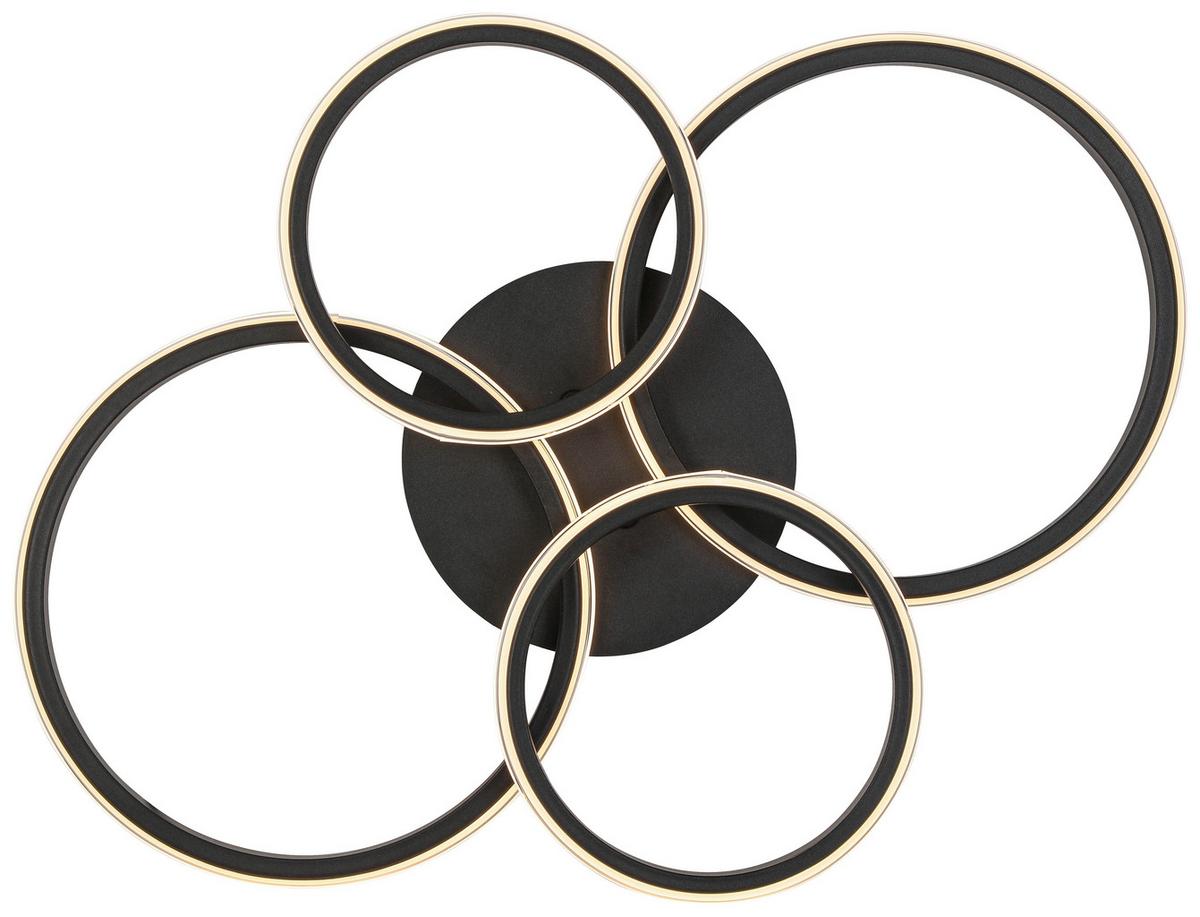 STROPNÍ LED SVÍTIDLO MAXI - černá/barvy chromu, Moderní, kov/plast (62/46/9cm) - Mömax