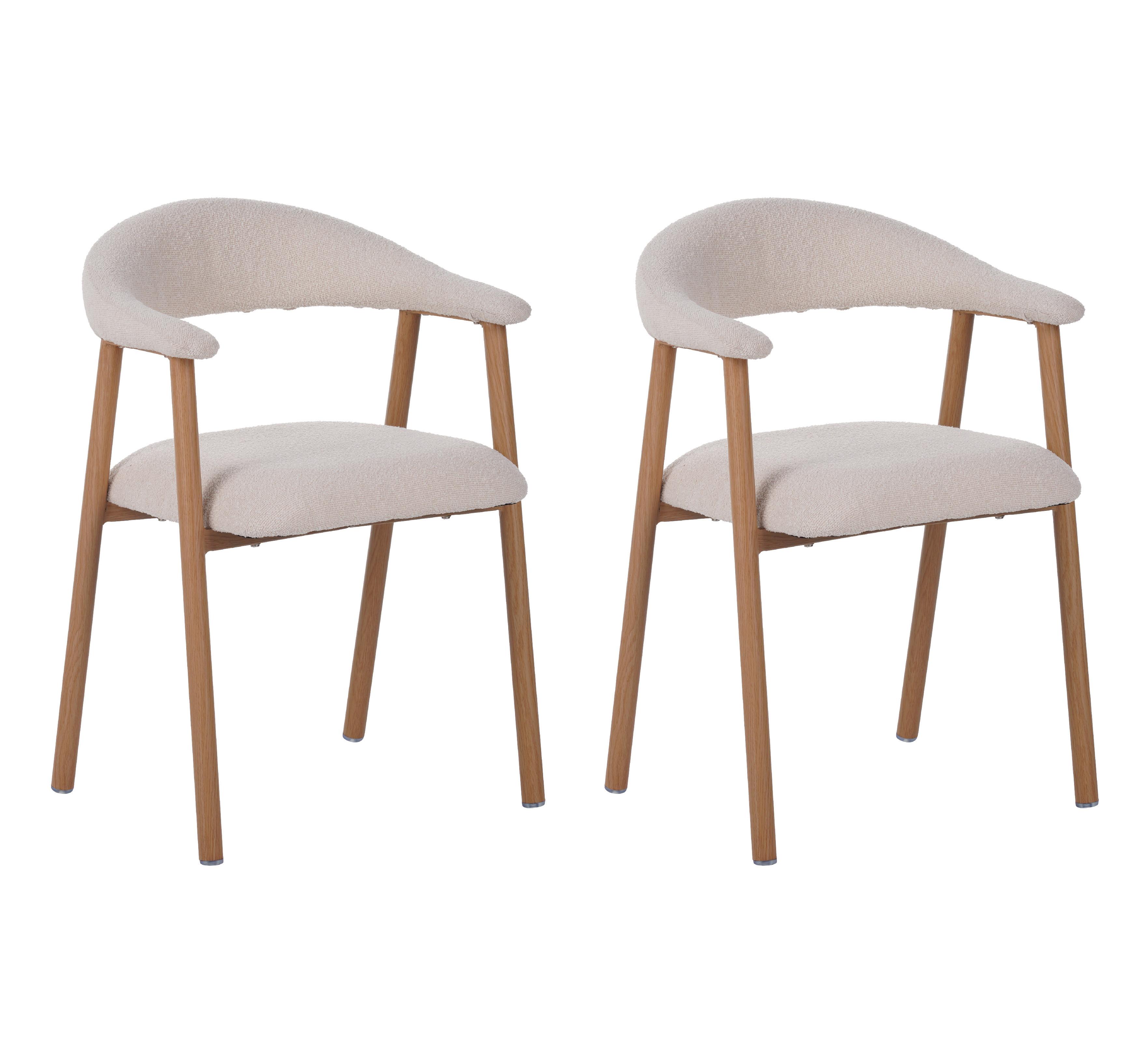 ARMLEHNSTUHL-SET Suki Elfenbein B: 82cm - Elfenbein, MODERN, Textil/Metall (82/55/55cm) - Livetastic