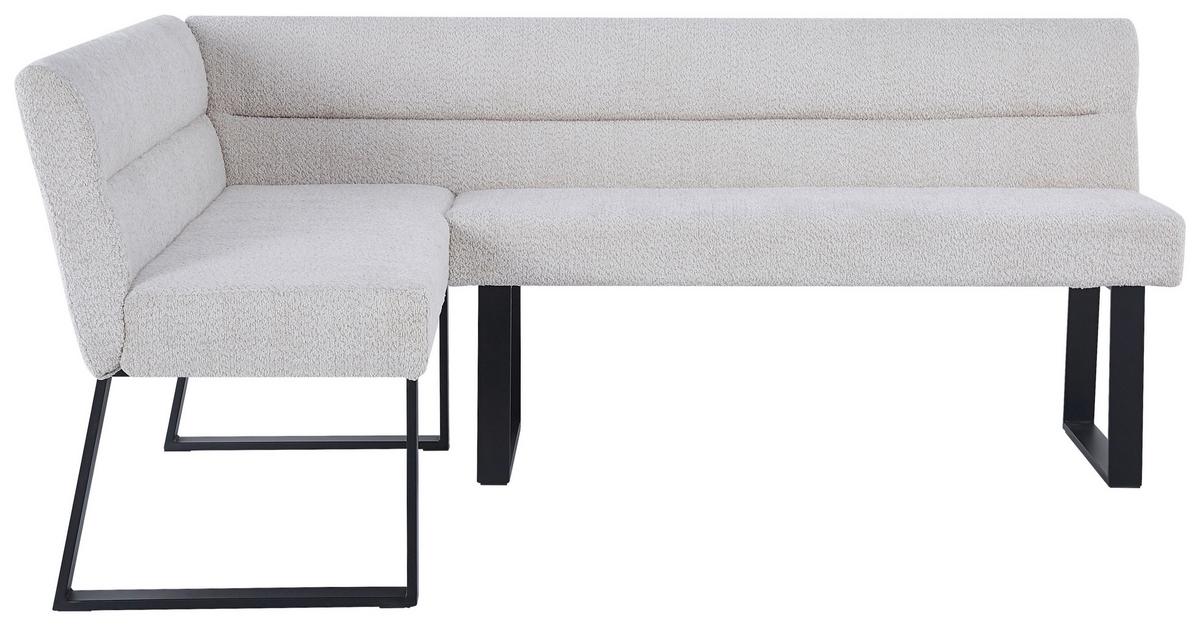 Eckbank Kea Beige, S: 150x190 Cm - Beige/Schwarz, KONVENTIONELL, Textil/Metall (150/190cm) - MID.YOU