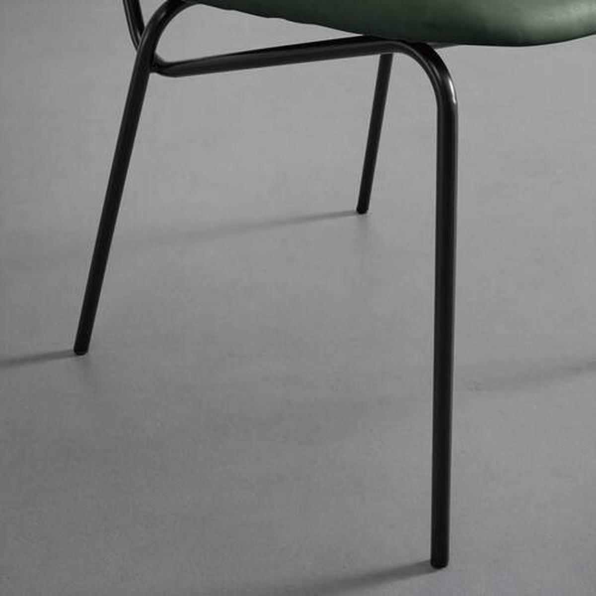 Jedálenská stolička ELLA zelená - čierna/zelená, Modern, kov/drevo (53/79/61cm) - Bessagi Home