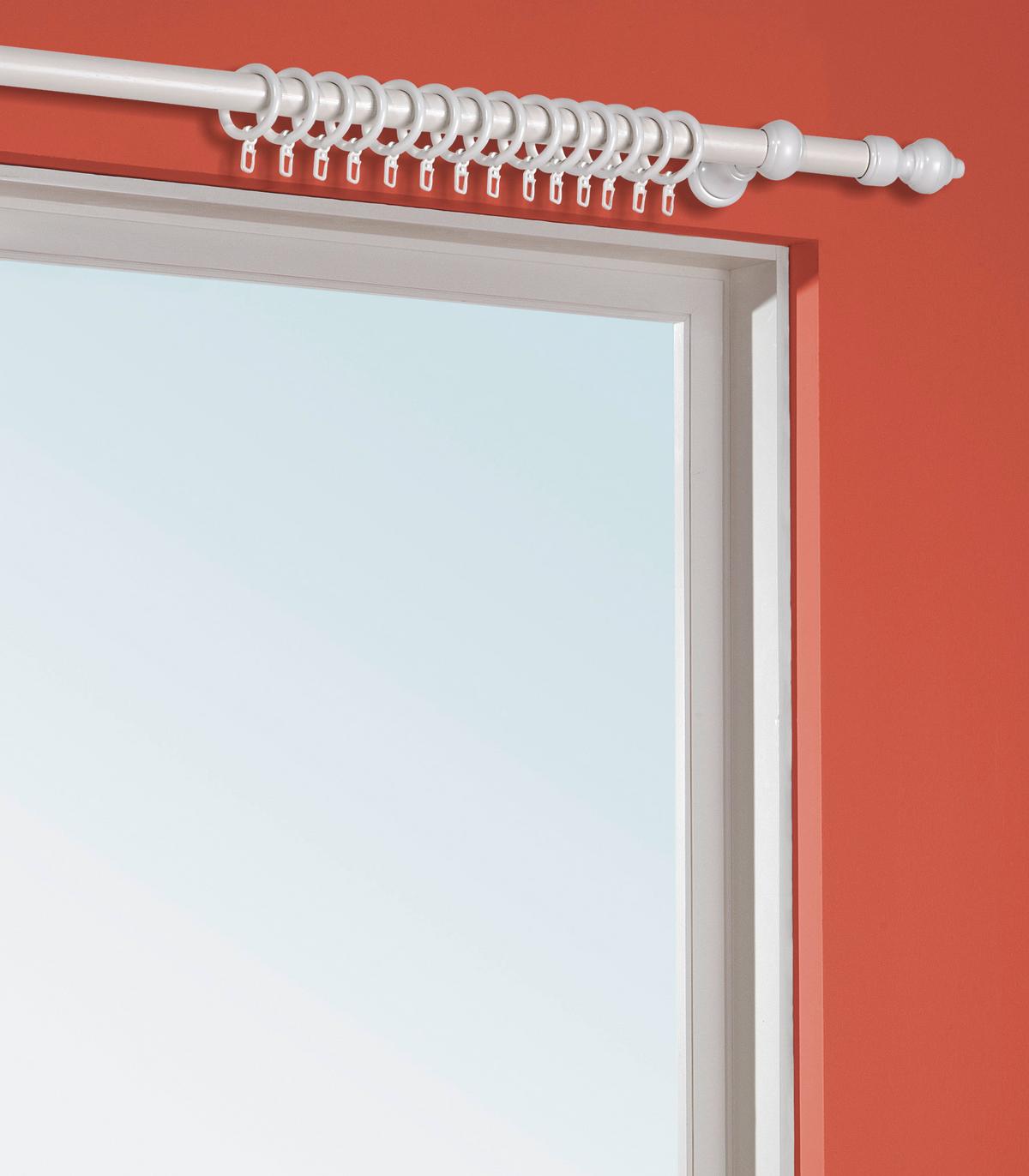 Rundstangengarnitur Benno Metall/Kunststoff/Weiß L:140cm - Weiß, KONVENTIONELL, Kunststoff/Metall (140cm) - Ondega