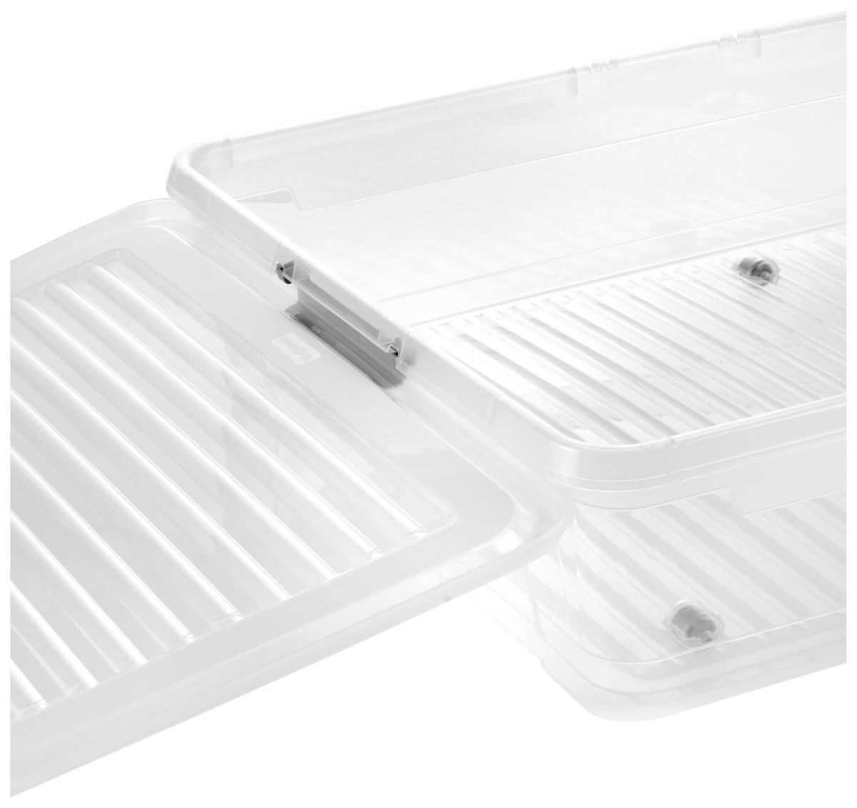 Unterbettroller Leo - Transparent, Basics, Kunststoff (77 cm/58 cm/16 cmcm)