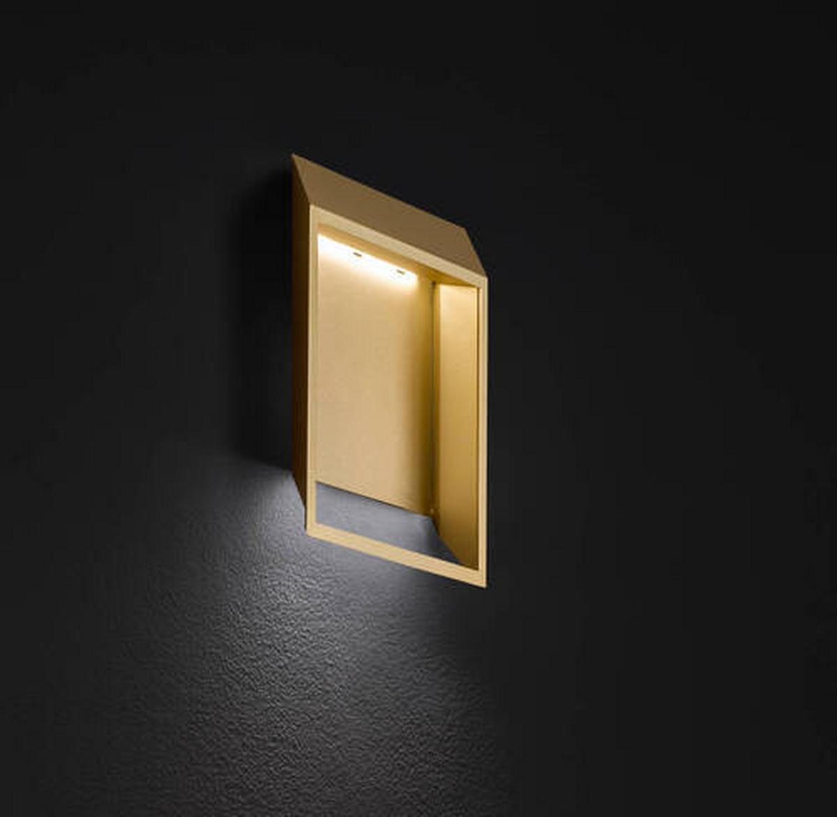 Led-wandleuchte 4416.01.15.8000 - Goldfarben, Design, Kunststoff/Metall (25/9,2/25cm) - Globo