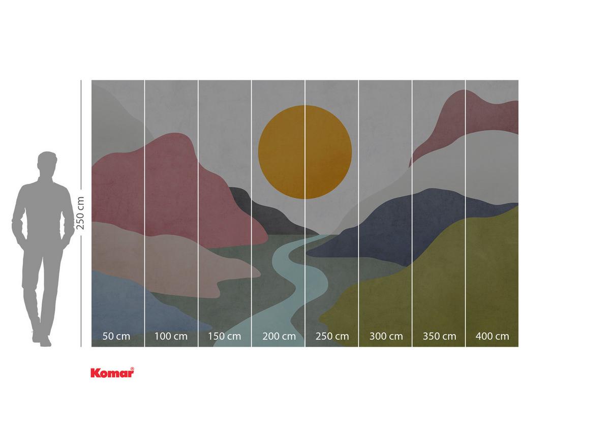 Vliestapete Velvety Valley - Multicolor, Basics (400/250cm) - Komar
