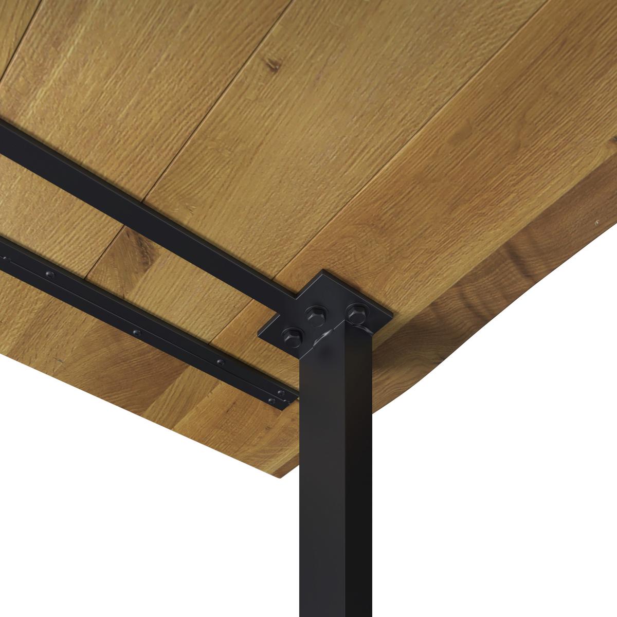 Jídelní stůl Jackie, š: 180 cm - černá/barvy dubu, Moderní, kov/dřevo (180/90/76cm) - Bessagi Home