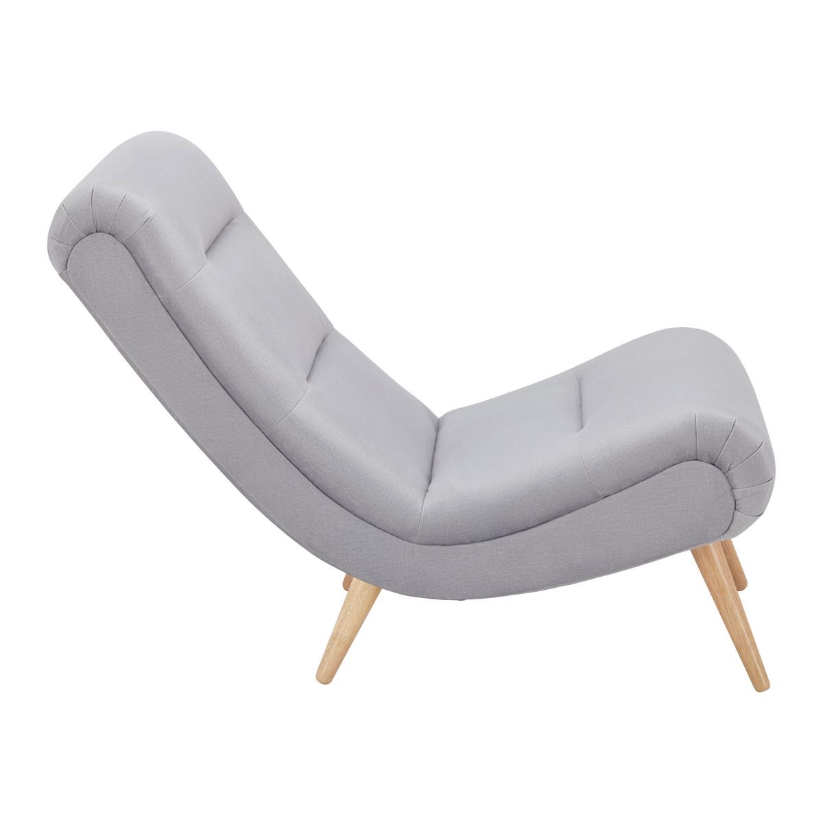 Křeslo JAN sv. šědá - světle šedá/přírodní barvy, Moderní, dřevo/textil (74/102/90cm) - Bessagi Home