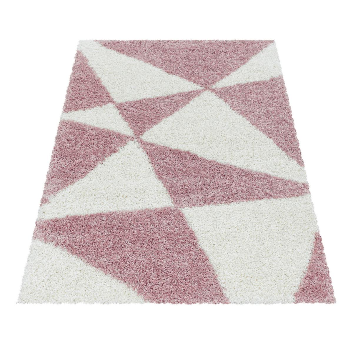 Hochflor Teppich Rosa Naturfaser Tango 280x370 Cm - Rosa, Design, Textil (280/370cm)