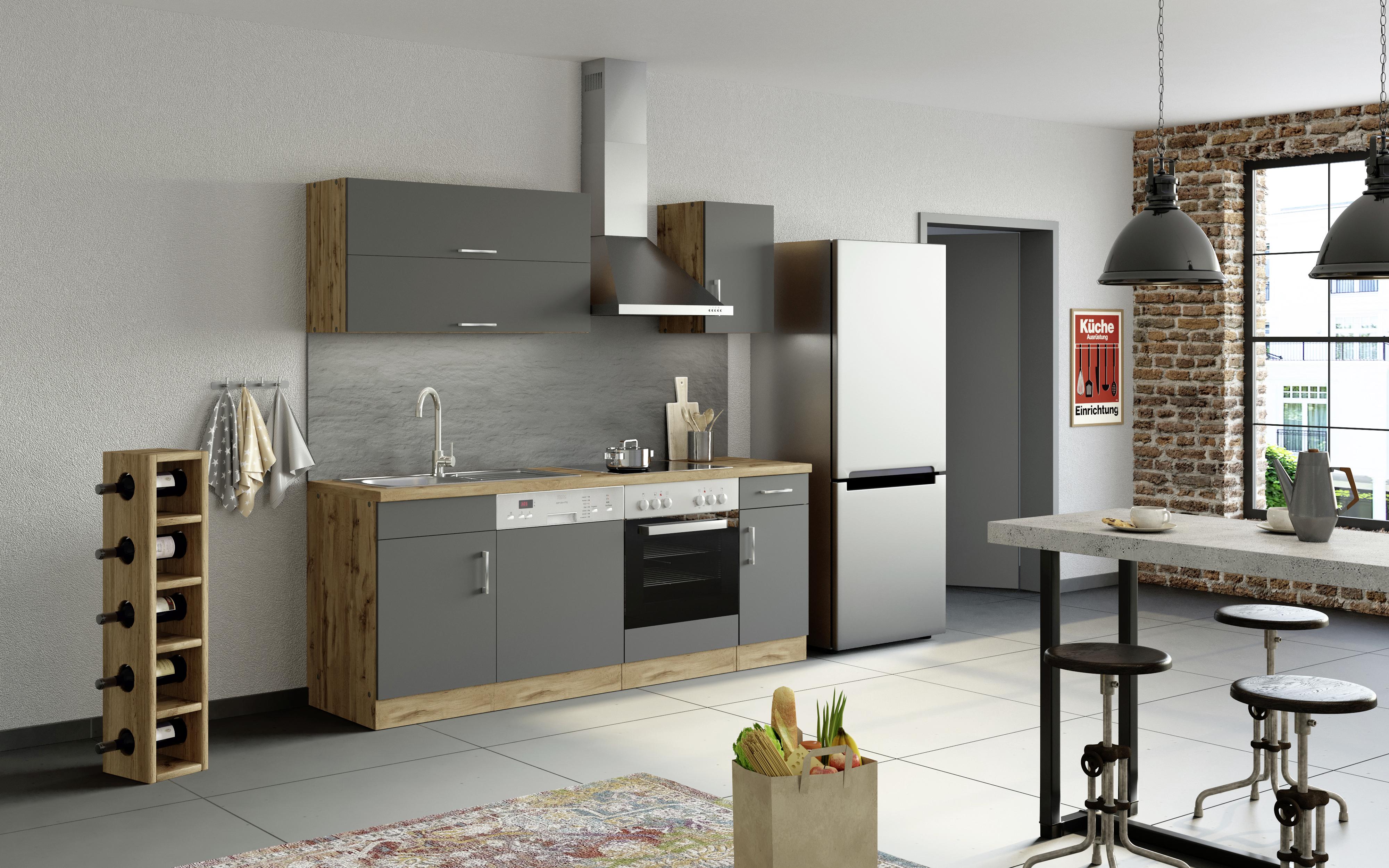 Küchenblock mit Spüle und ohne Elektrogeräte