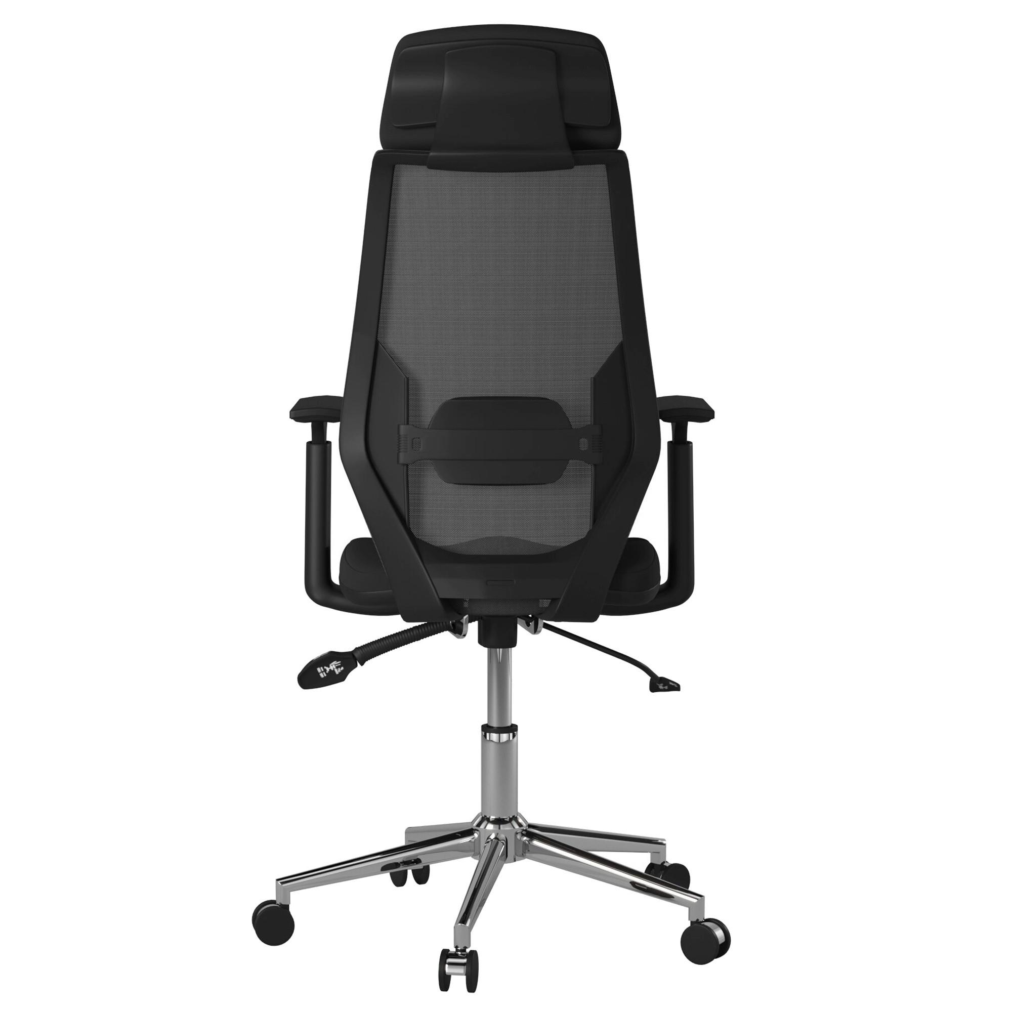 Drehstuhl Clifton Schwarz B: 65 cm - Chromfarben/Schwarz, Design, Kunststoff/Textil (65/122/55cm) - MID.YOU