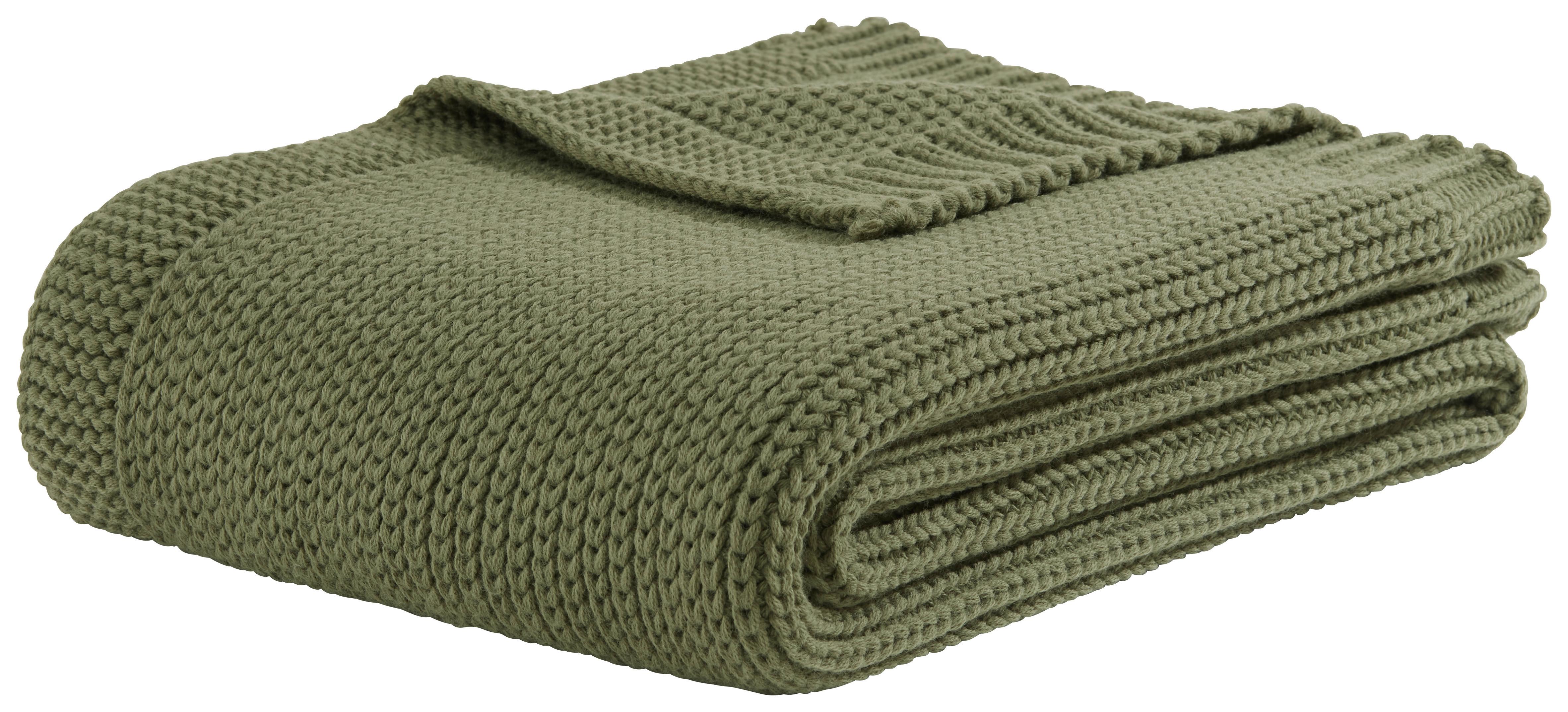Měkká Deka Luca, 130/170cm, Zelená - olivově zelená, Moderní, textil (130/170cm) - Premium Living