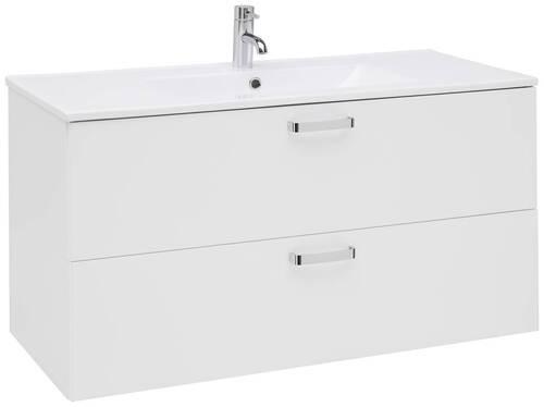 Mosdó Alsószekrény Fresh - fehér/magasfényű fehér, Konventionell, faalapú anyag/kerámia (100/56/46,5cm) - Ondega
