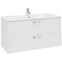 Mosdó Alsószekrény Fresh - fehér/magasfényű fehér, Konventionell, faalapú anyag/kerámia (100/56/46,5cm) - Ondega