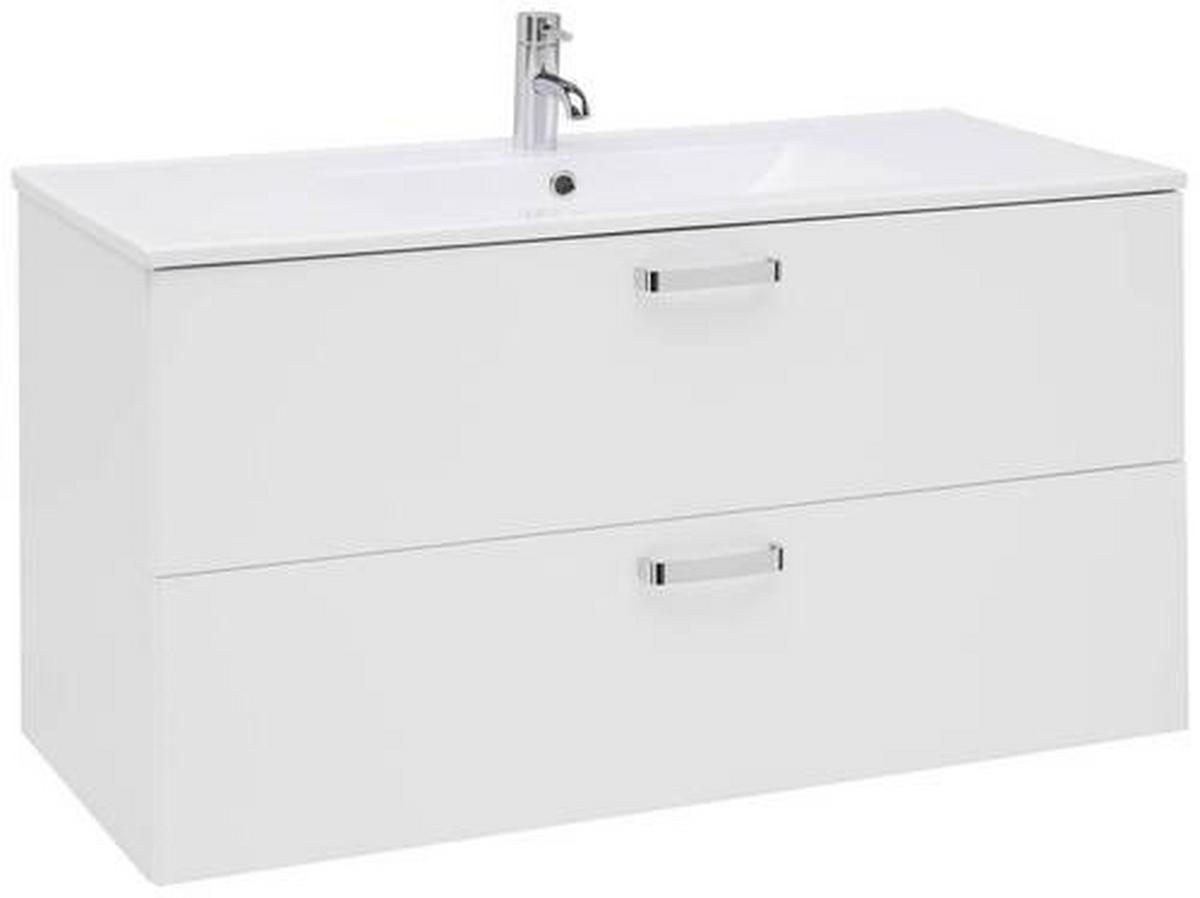 Mosdó Alsószekrény Fresh - fehér/magasfényű fehér, Konventionell, faalapú anyag/kerámia (100/56/46,5cm) - Ondega