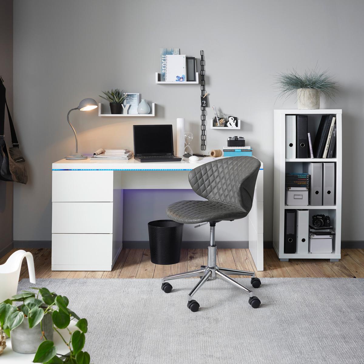 Otočná stolička Stella - sivá/chrómová, Lifestyle, kov/textil (56/73-82,5/49cm) - Modern Living