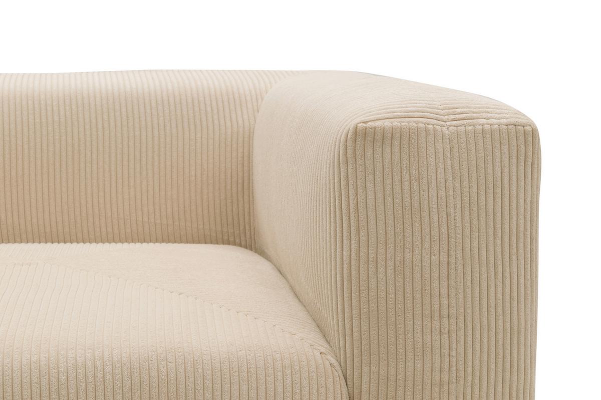 Ecksofa Creme B: 301 Cm - Creme/Schwarz, Design, Textil (301/69/193cm) - MID.YOU