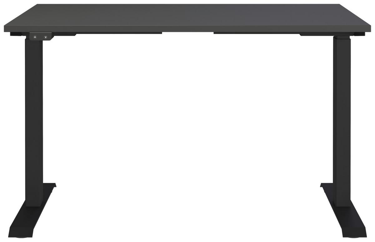 Schreibtisch Schwarz/graphitfarben L: 120cm - Schwarz/Graphitfarben, MODERN, Holzwerkstoff/Metall (120/80/72-120cm) - Germania