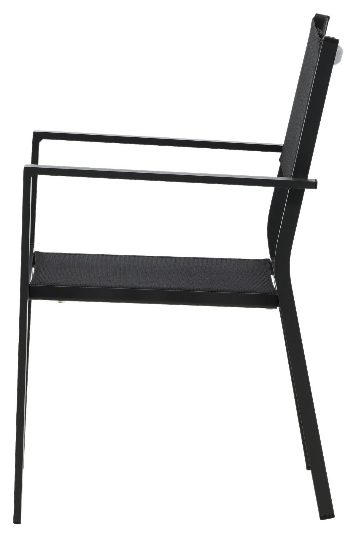 Stapelsessel Copacabana - Schwarz, KONVENTIONELL, Textil/Metall (56.5/88/61cm) - Gardenson