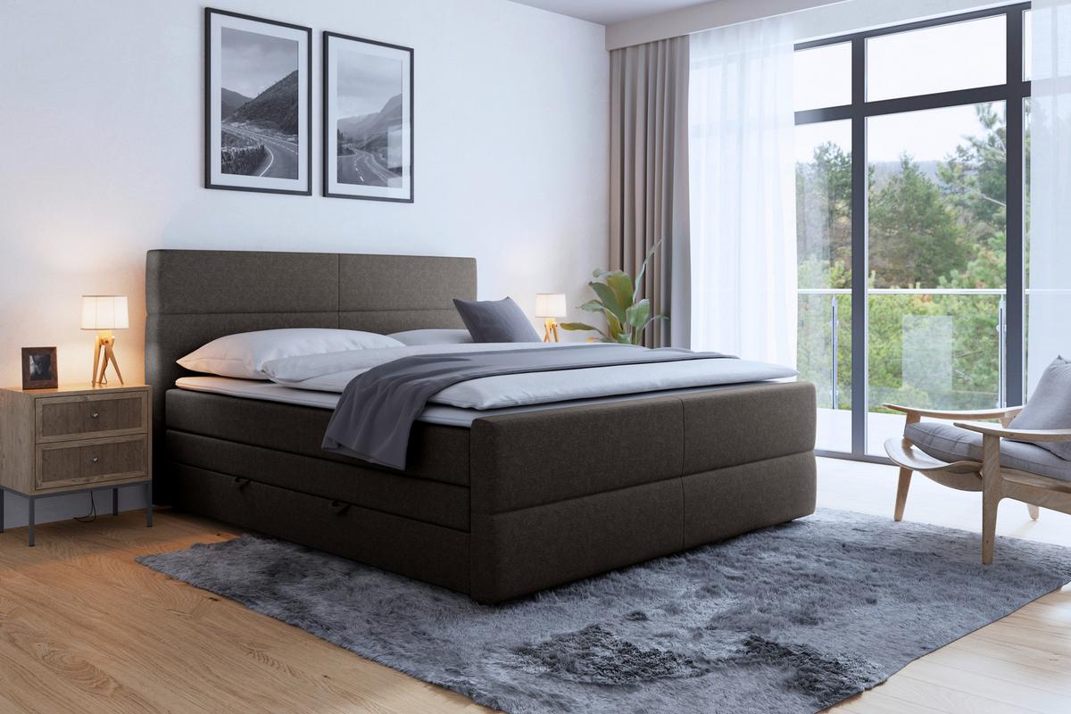 Boxspringbett Verona 180x200 Cm Anthrazit - Anthrazit, MODERN, Holz/Kunststoff (180/200cm) - MID.YOU