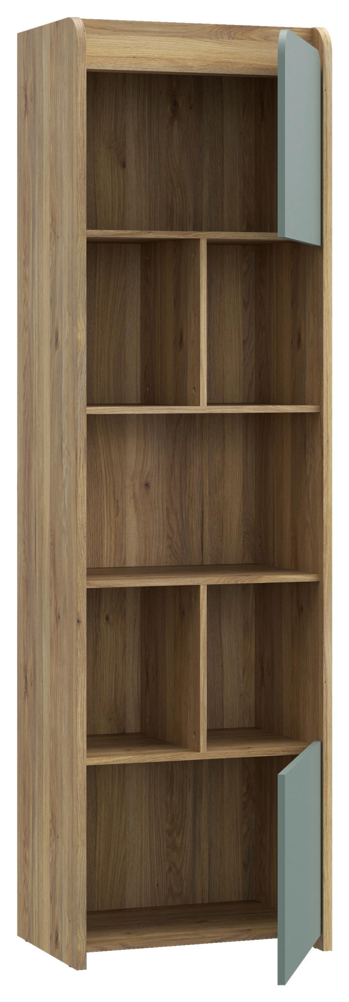 REGÁL HOA - čierna/farba duba, Modern, kompozitné drevo/plast (159,4/204/41,3cm)