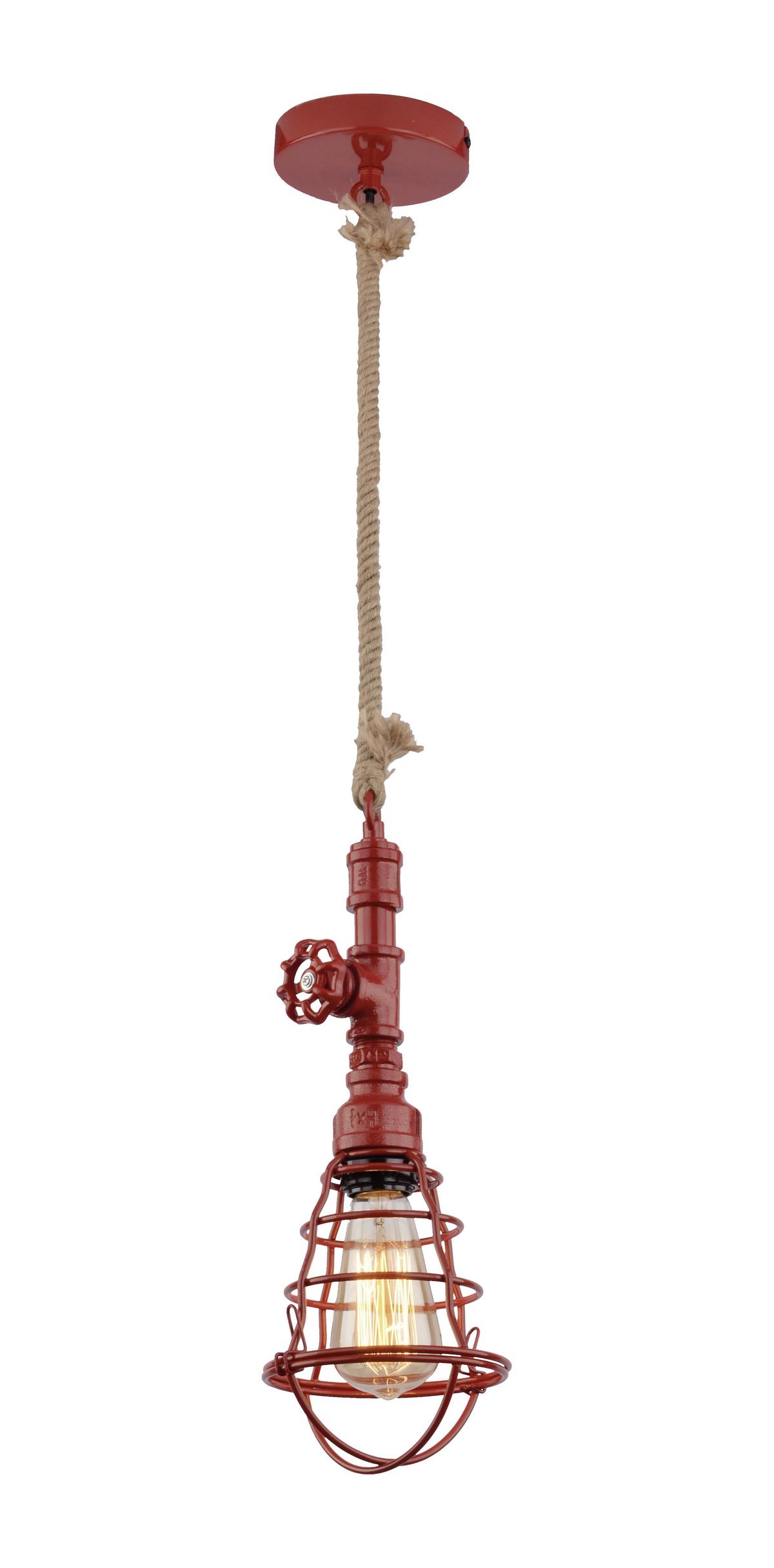 Hängeleuchte Regia H: 130 cm 1-Flammig Mit Seil - Rot, Design, Metall (14/130cm) - Näve