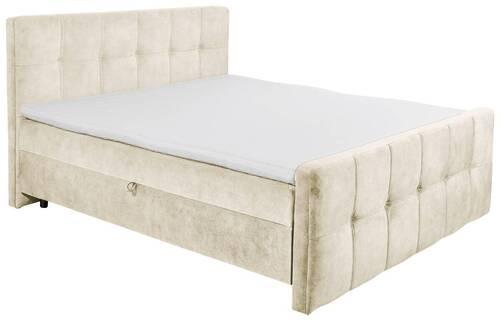 Boxbett Valetta 6 - Creme/Schwarz, MODERN, Holzwerkstoff/Textil (160/200cm) - MID.YOU