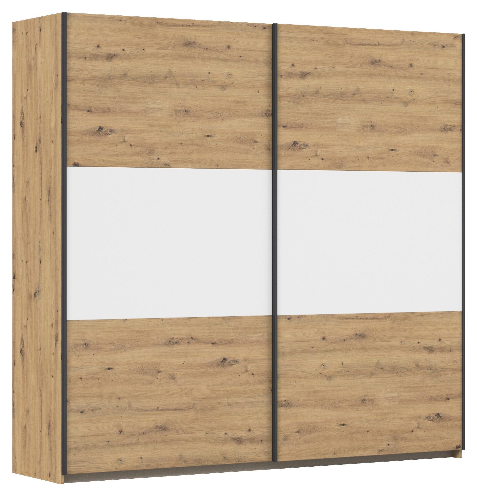 SCHWEBETÜRENSCHRANK Neo Weiß Eiche Artisan Dekor