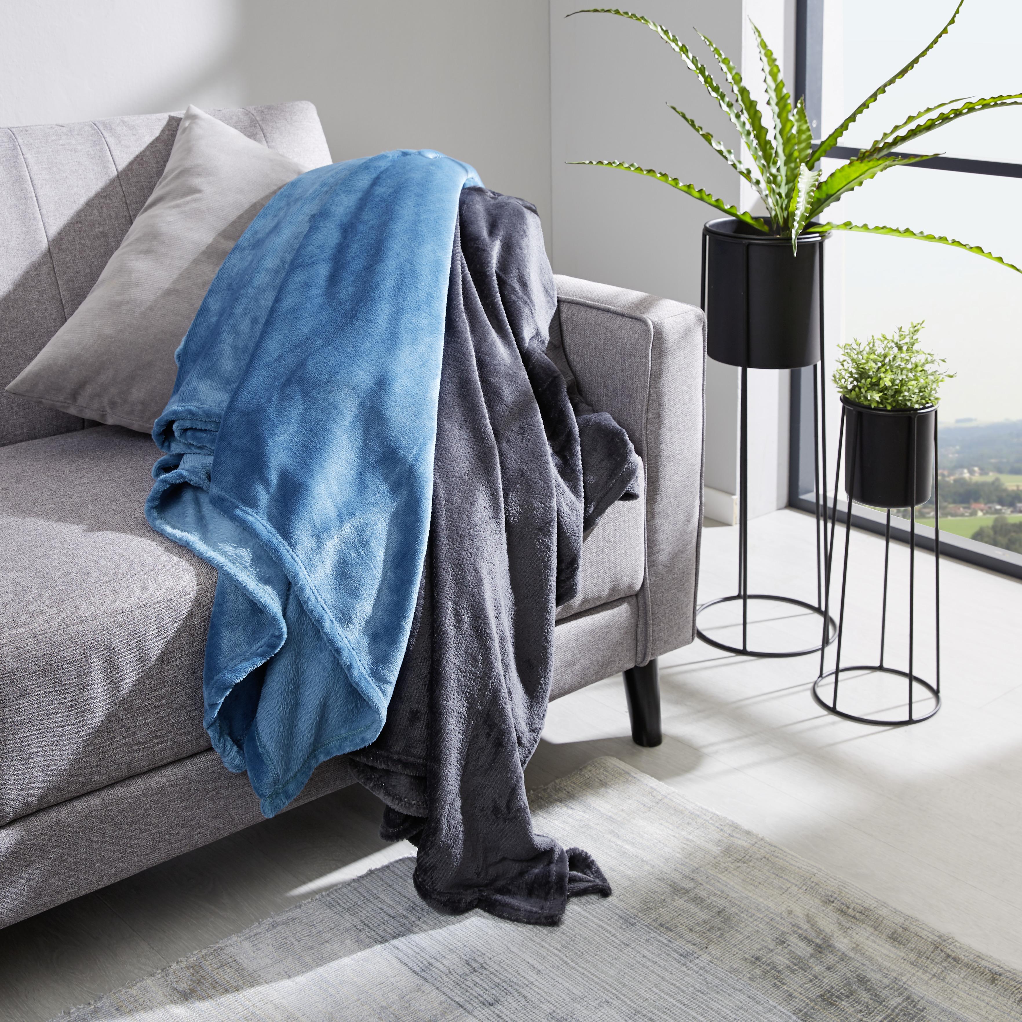 Kuscheldecke Marlies Dunkelgrau 150x200 cm - Dunkelgrau, MODERN, Textil (150/200cm) - Luca Bessoni