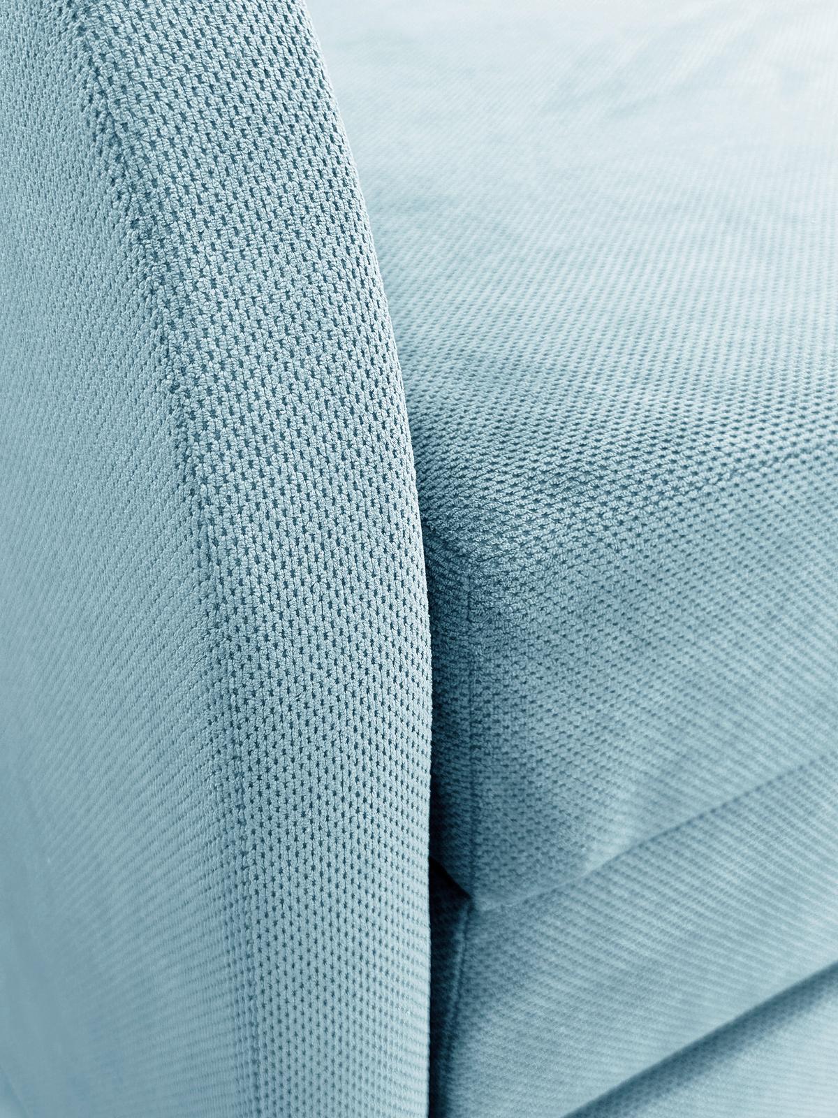 Schlafsofa mit Bettkasten Milan Hellblau B: 203 cm - Schwarz/Hellblau, Design, Textil (203/77/86cm) - MID.YOU