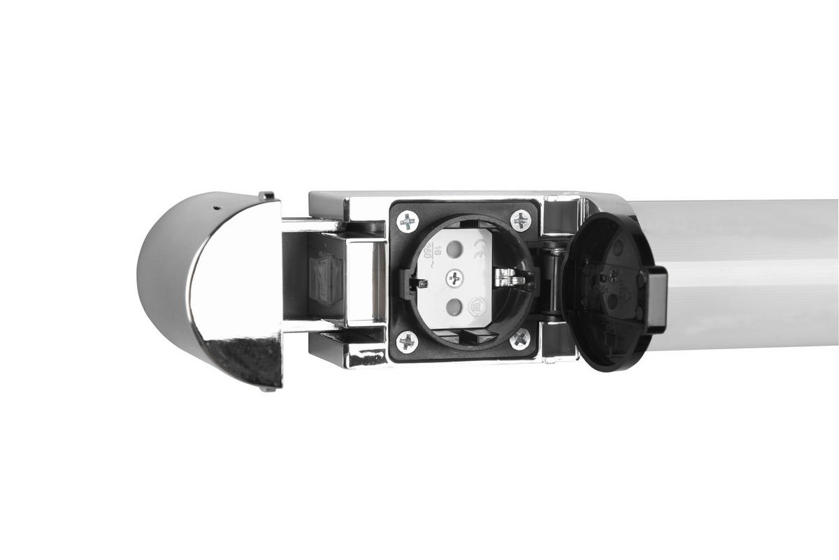 Bad-Wandleuchte Ip44 1-Flammig mit Schalter inkl. Steckdose - Chromfarben, Basics, Kunststoff/Metall (79/5,5/7cm) - Trio Leuchten