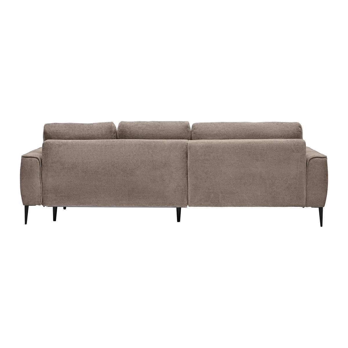Rohová sedačka CUSTOM, levá, béžová žinylka - černá/béžová, Moderní, kov/textil (164/255cm) - Mömax