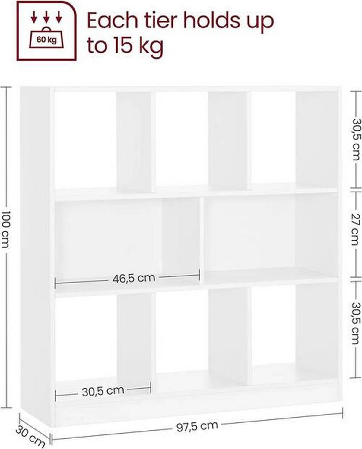 Bücherwand B: 97,5 Cm Weiß - Weiß, Basics, Holzwerkstoff (97,5/100/30cm) - Boxxx