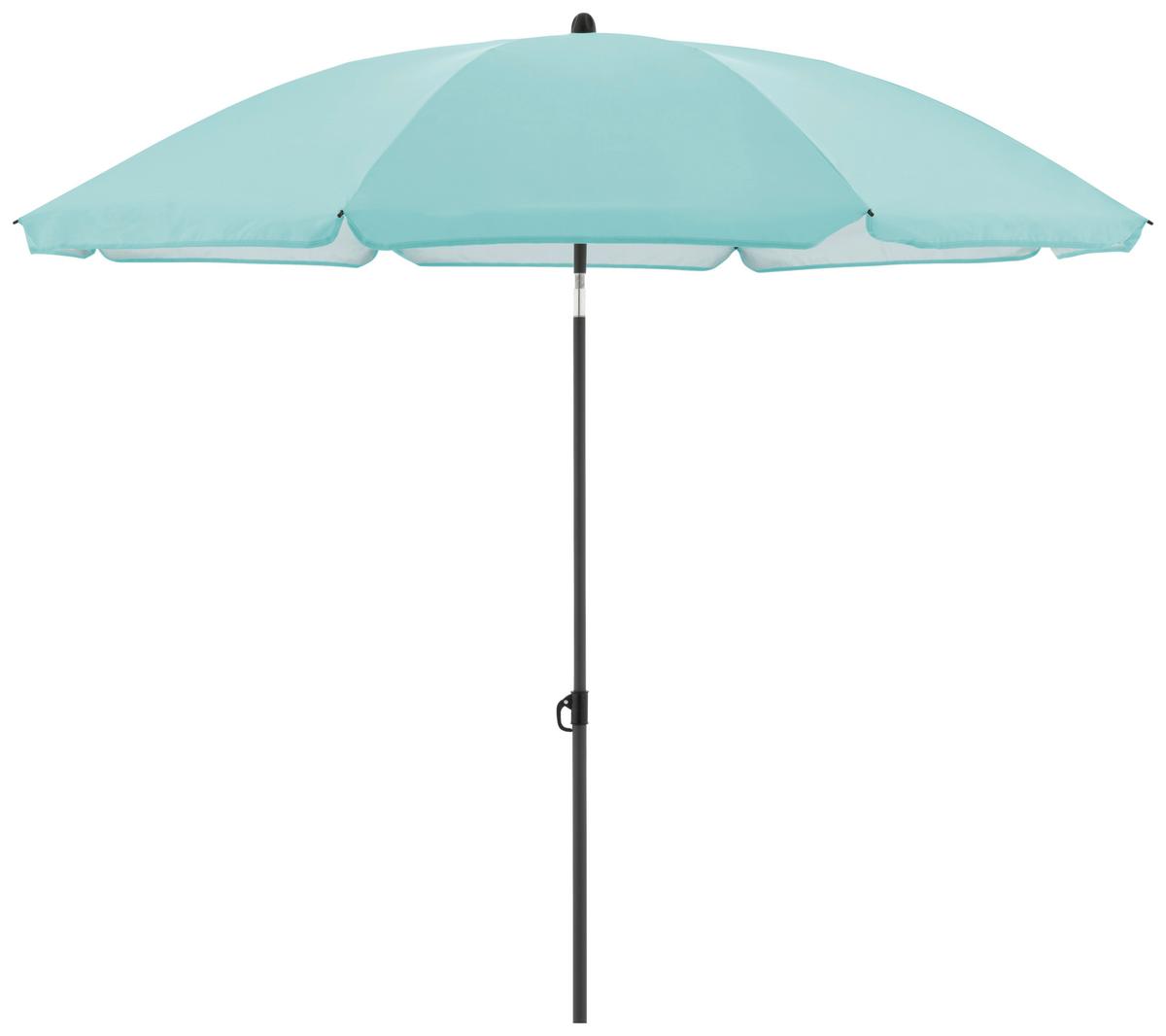 Sonnenschirm Gartenschirm Como Hellblau - Anthrazit/Hellblau, Basics, Textil/Metall (165/203cm)