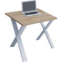 Schreibtisch B 50cm H 76cm Lona, Weiß - Weiß/Sonoma Eiche, MODERN, Holzwerkstoff/Metall (80/50/76cm) - MID.YOU