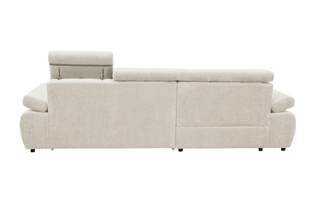 Rohová sedačka VEGAS, levá, béžová žinylka - černá/béžová, Design, dřevo/textil (173/294cm)