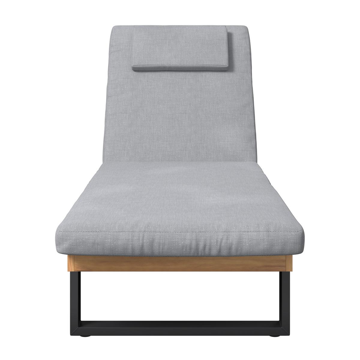 Sonnenliege Malibu - Grau, MODERN, Holz/Textil (200/95/65cm) - Beldano