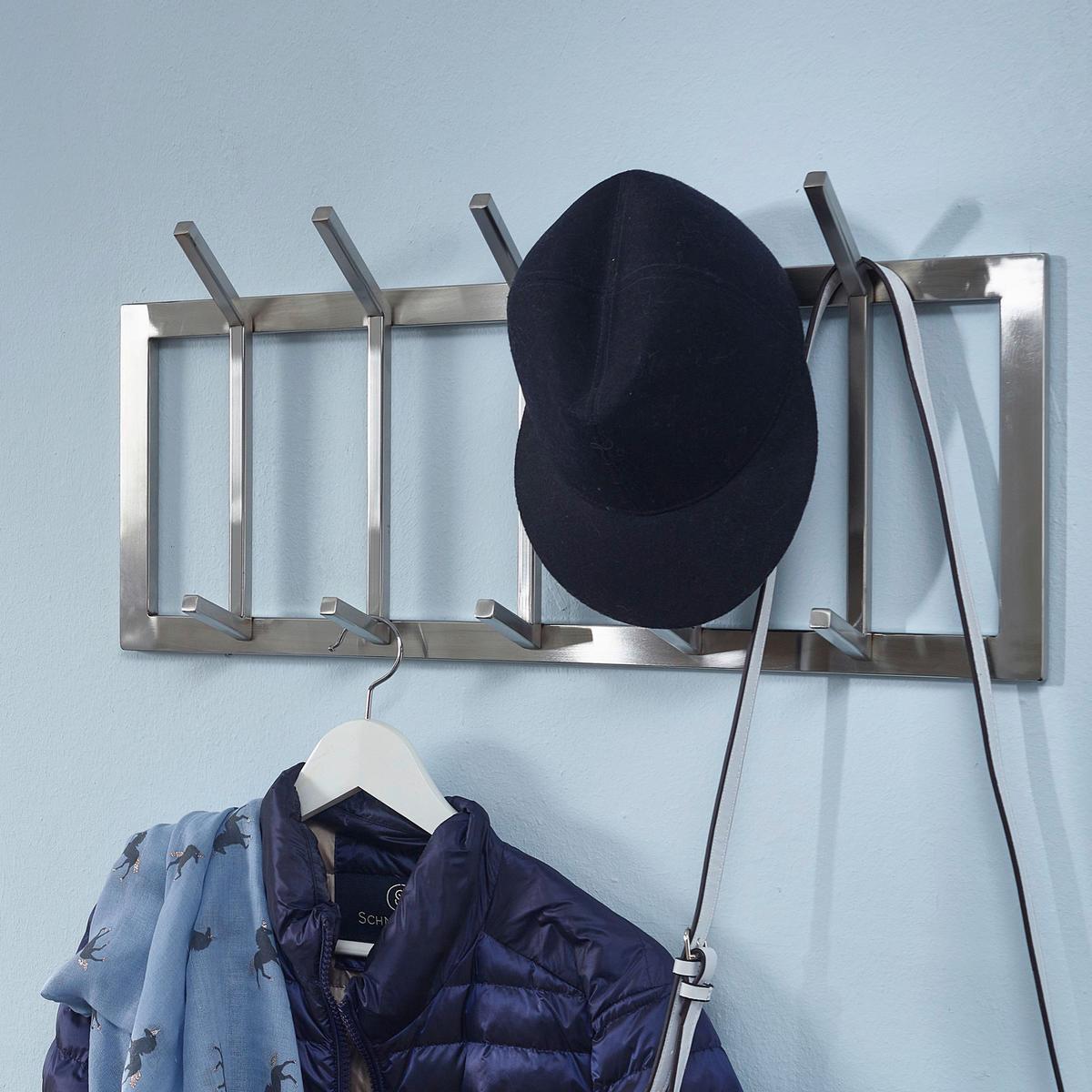 Wandgarderobe Wohnling Silberfarben B: 65 cm - Silberfarben, MODERN, Metall (65/30/10cm) - MID.YOU