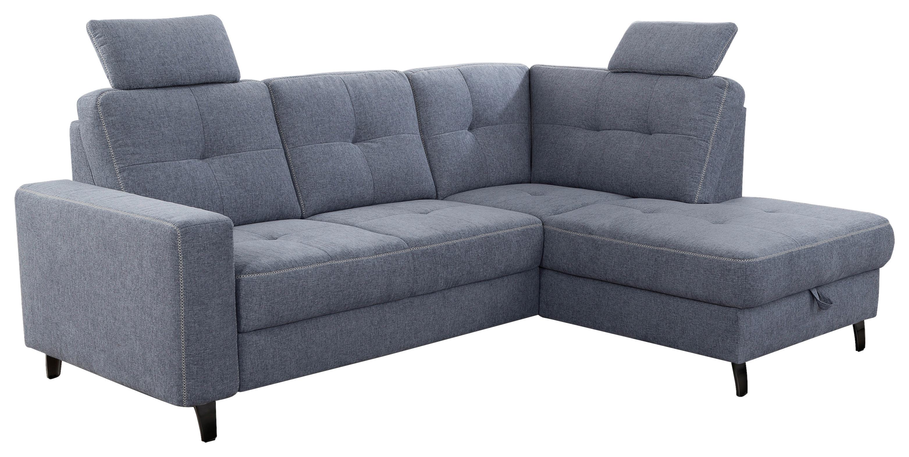 Ecksofa mit Schlaffunktion + Bettkasten Varese Webstoff