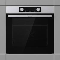 Einbaubackofen Edelstahlfarben B: 59,5cm - Edelstahlfarben, Trend, Glas/Metall (59,5/59,5/56,4cm) - Hisense