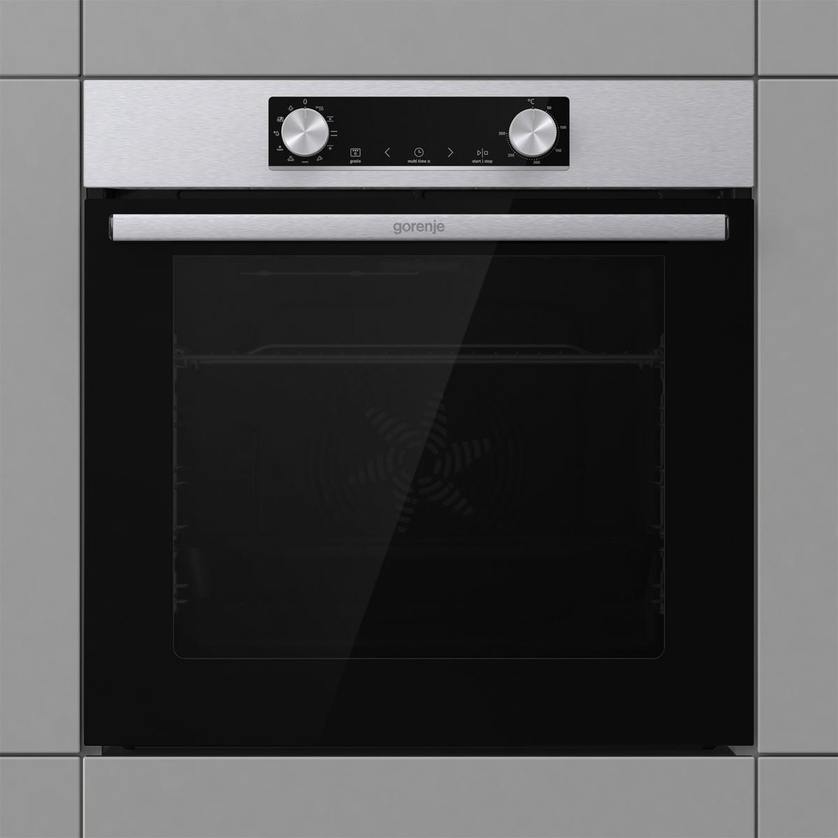 Einbaubackofen Edelstahlfarben B: 59,5cm - Edelstahlfarben, Trend, Glas/Metall (59,5/59,5/56,4cm) - Hisense