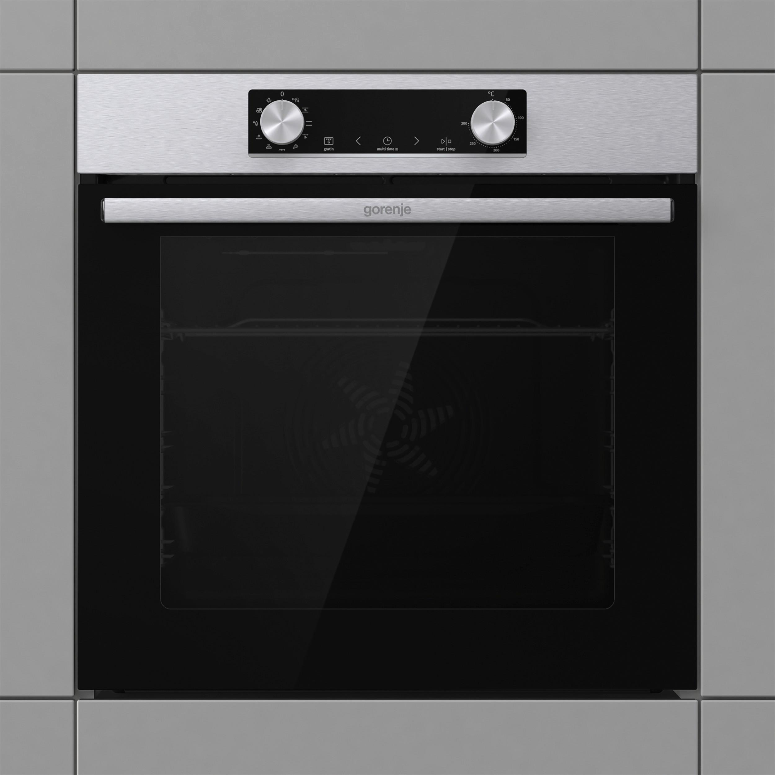 EINBAUBACKOFEN Edelstahlfarben B: 59,5cm