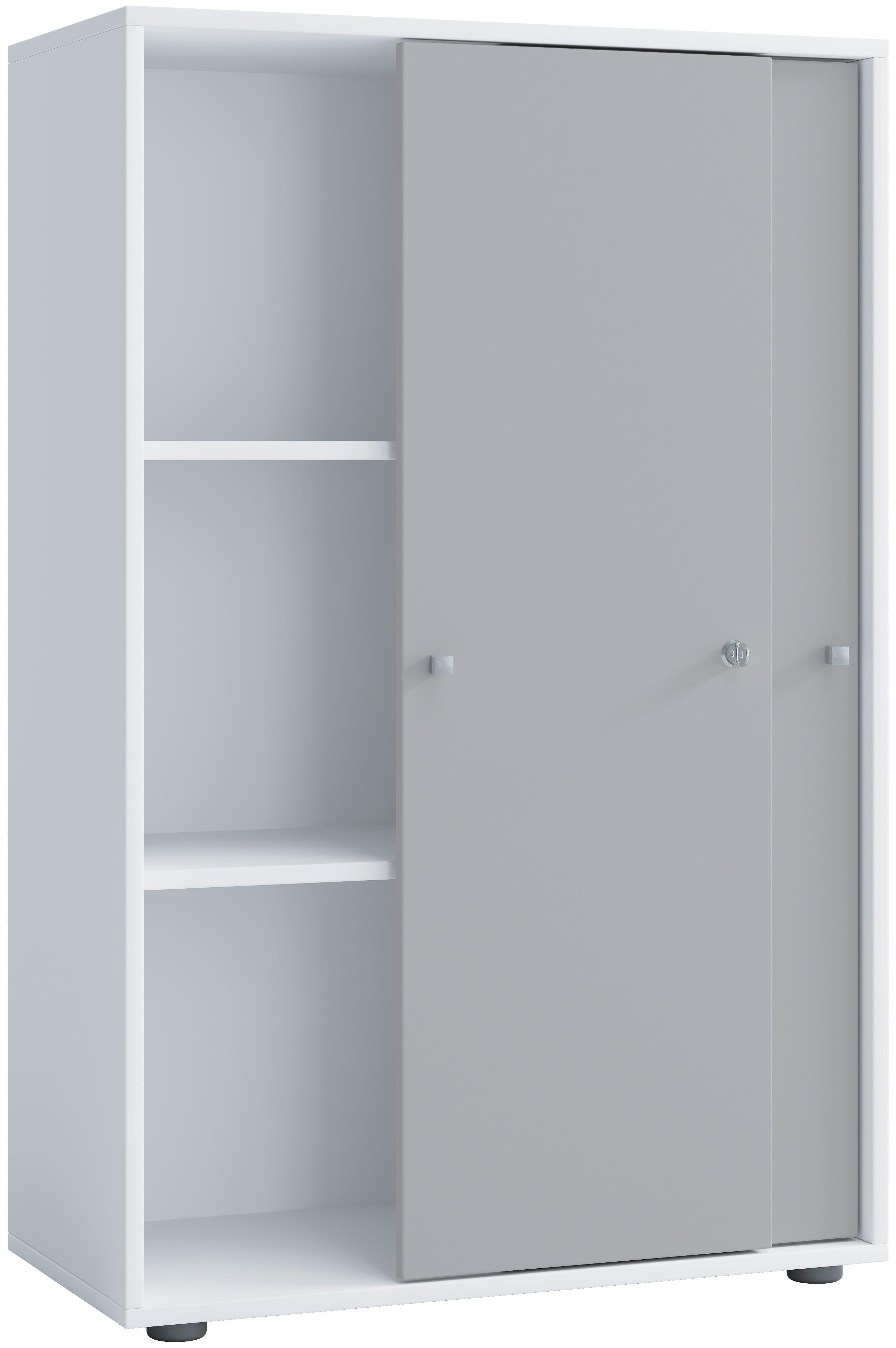 Aktenschrank Lona Grau, Weiß B: 70 cm - Weiß/Grau, Design, Holzwerkstoff (70/110/39cm) - MID.YOU