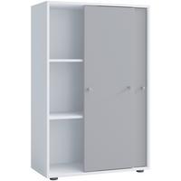 Aktenschrank Lona Grau, Weiß B: 70 cm - Weiß/Grau, Design, Holzwerkstoff (70/110/39cm) - MID.YOU