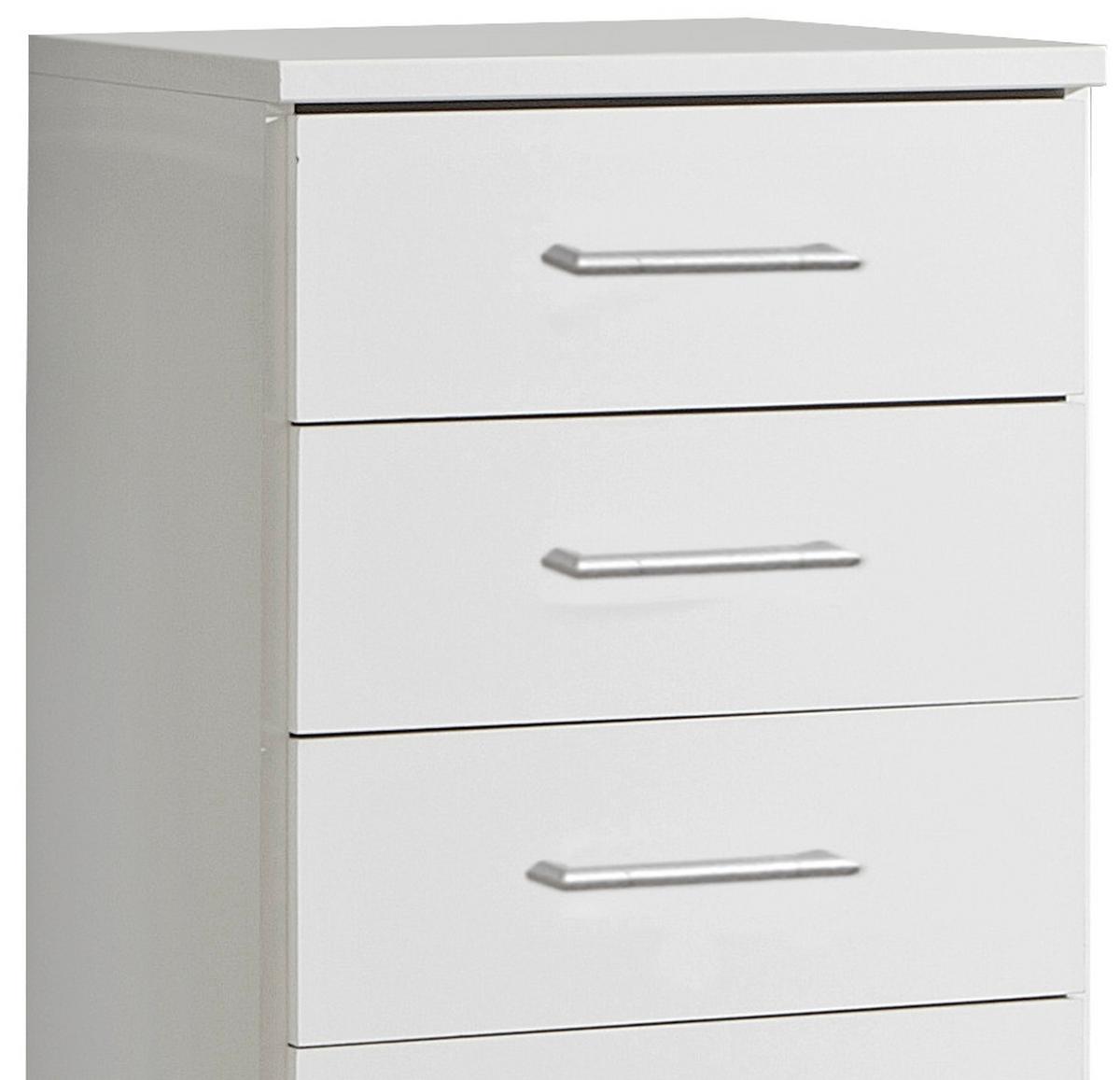 Komoda OSAKA šířka 46cm - bílá/barvy hliníku, Konvenční, kompozitní dřevo/plast (46/103/40cm) - MID.YOU