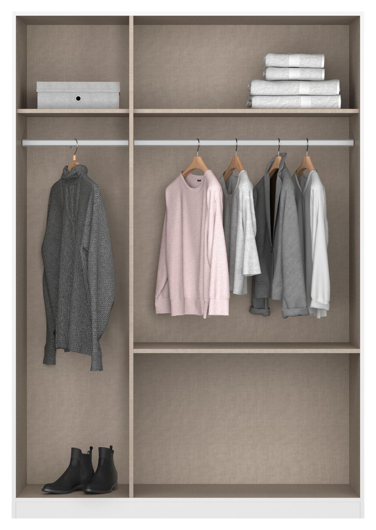 Drehtürenschrank Costa Grau Eiche Artisan Dekor - Eiche Artisan/Grau, MODERN, Holzwerkstoff (136/197/54cm) - Rauch Möbel